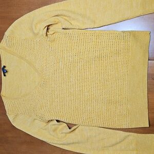 The Limited Yellow Long Sleeved V-Neck Pointelle Sweater